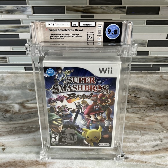 Other - Super Smash Bros Brawl (Nintendo Wii) Sealed Highest Pop 1 WATA Graded 9.8 A+!